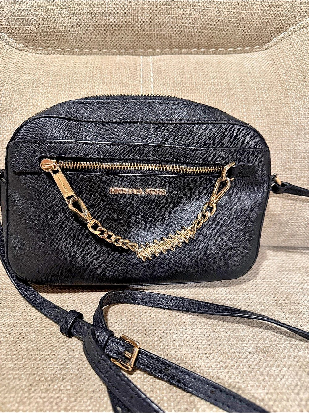 Michael Kors Jet Set Travel Extra Small Saffiano Leather Top-Zip Crossbody Bag